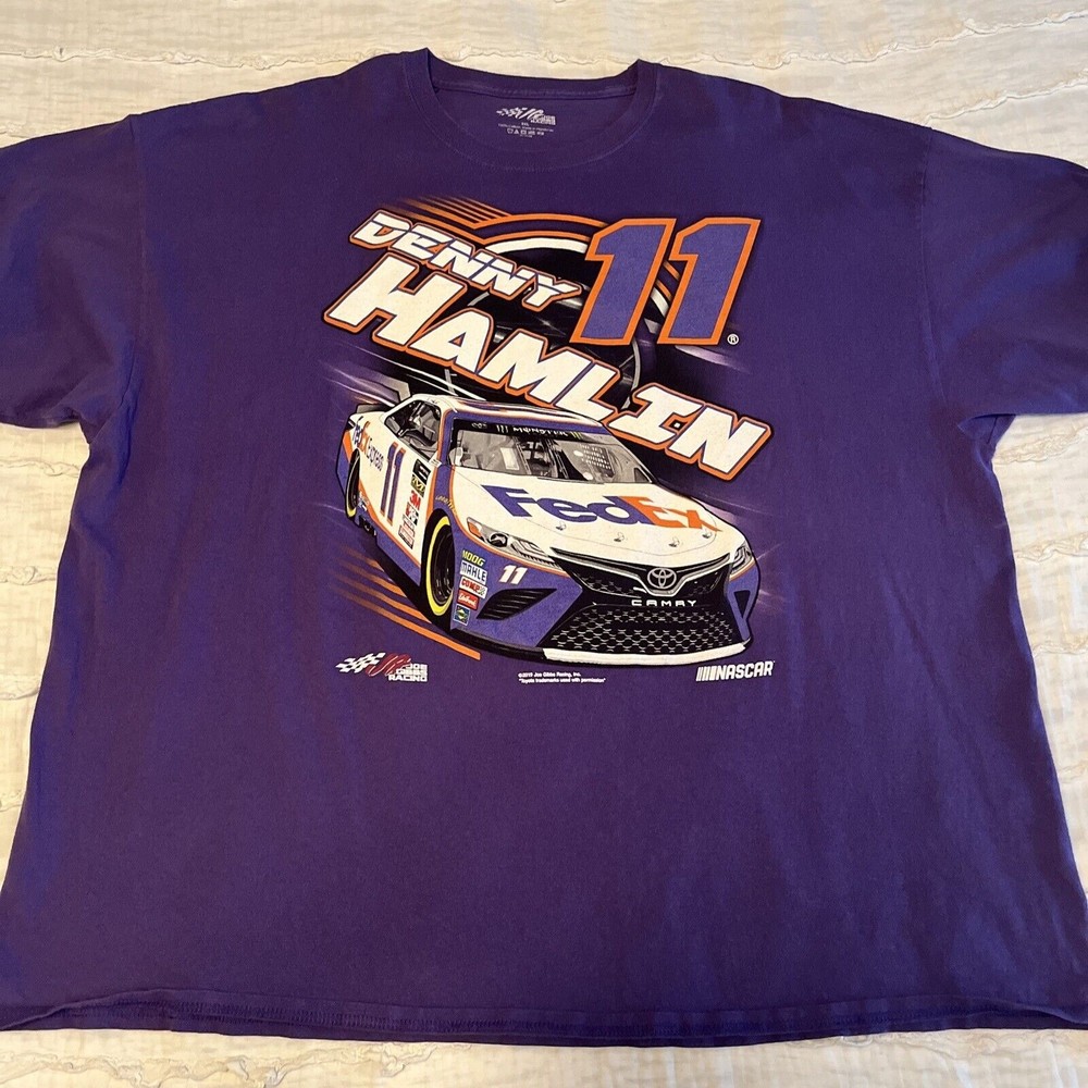 NASCAR Denny Hamlin T-Shirt Joe Gibbs Racing Fedex #11 Men's Sz 3XL